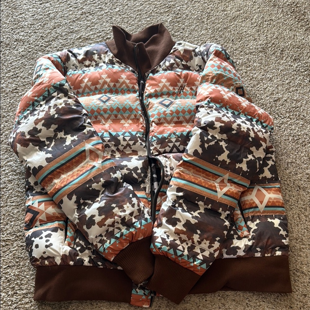 Hooey Multicolor Patterned Puffer Jacket - image 1